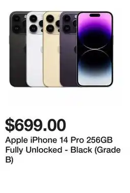 Newegg Apple iPhone 14 Pro 256GB Fully Unlocked - Black (Grade B) offer