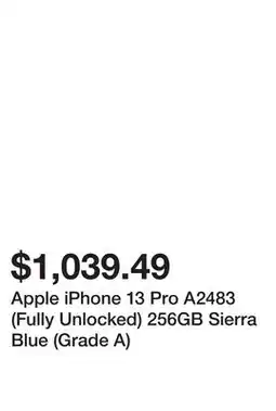 Newegg Apple iPhone 13 Pro A2483 (Fully Unlocked) 256GB Sierra Blue (Grade A) offer