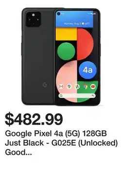 Newegg Google Pixel 4a (5G) 128GB Just Black - G025E (Unlocked) Good Condition offer