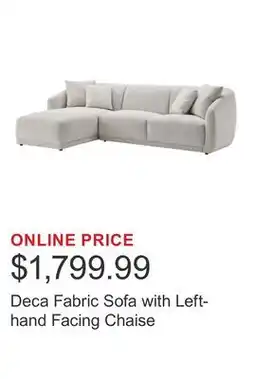 Costco Deca Fabric Sofa with Left-hand Facing Chaise offer