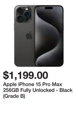 Newegg Apple iPhone 15 Pro Max 256GB Fully Unlocked - Black (Grade B) offer