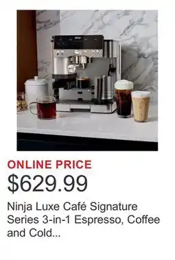 Costco Ninja Luxe Café Signature Series 3-in-1 Espresso, Coffee and Cold Brew Machine offer