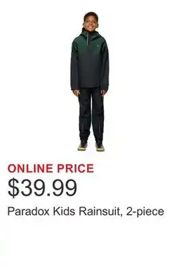 Costco Paradox Kids Rainsuit, 2-piece offer
