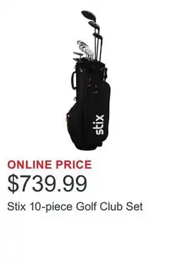 Costco Stix 10-piece Golf Club Set offer