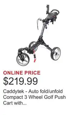 Costco Caddytek - Auto fold/unfold Compact 3 Wheel Golf Push Cart with Cooler Bag offer