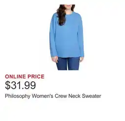 Costco Philosophy Women's Crew Neck Sweater offer