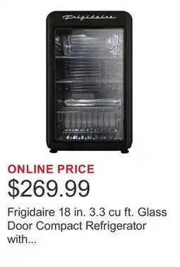 Costco Frigidaire 18 in. 3.3 cu ft. Glass Door Compact Refrigerator with Reversible Door offer