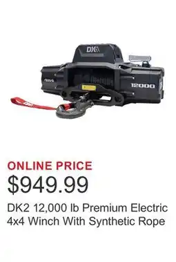 Costco DK2 12,000 lb Premium Electric 4x4 Winch With Synthetic Rope offer
