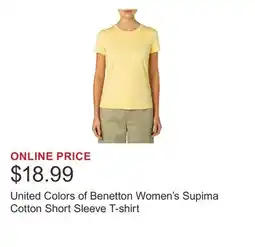 Costco United Colors of Benetton Women's Supima Cotton Short Sleeve T-shirt offer