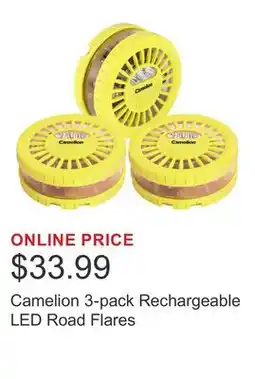 Costco Camelion 3-pack Rechargeable LED Road Flares offer