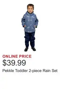 Costco Pekkle Toddler 2-piece Rain Set offer