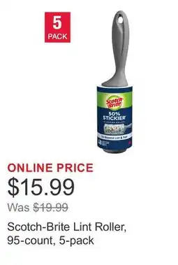 Costco Scotch-Brite Lint Roller, 95-count, 5-pack offer