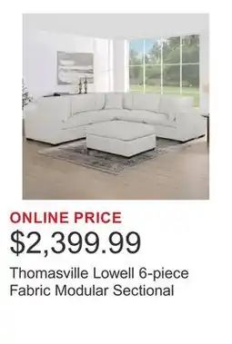 Costco Thomasville Lowell 6-piece Fabric Modular Sectional offer