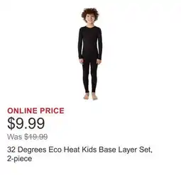 Costco 32 Degrees Eco Heat Kids Base Layer Set, 2-piece offer