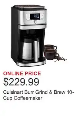 Costco Cuisinart Burr Grind & Brew 10-Cup Coffeemaker offer