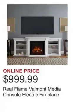 Costco Real Flame Valmont Media Console Electric Fireplace offer