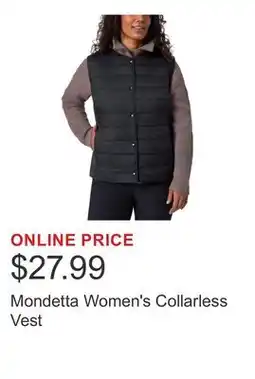 Costco Mondetta Women's Collarless Vest offer