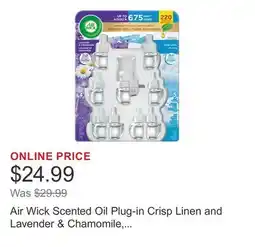 Costco Air Wick Scented Oil Plug-in Crisp Linen and Lavender & Chamomile, 1 Warmer & 9 Refills offer