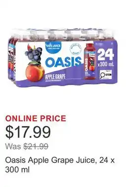Costco Oasis Apple Grape Juice offer