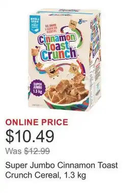 Costco Super Jumbo Cinnamon Toast Crunch Cereal offer