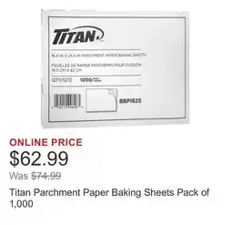Costco Titan Parchment Paper Baking Sheets Pack of 1,000 offer