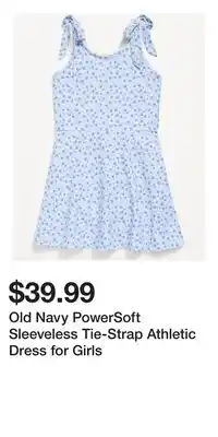 Old Navy Old Navy PowerSoft Sleeveless Tie-Strap Athletic Dress for Girls offer