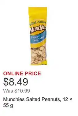 Costco Munchies Salted Peanuts, 12 × offer