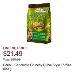 Costco Sorini - Chocolate Crunchy Dubai Style Truffles offer