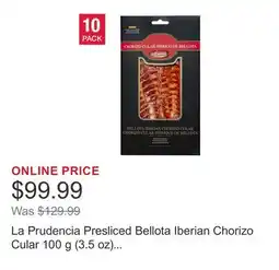 Costco La Prudencia Presliced Bellota Iberian Chorizo Cular 100 g (3.5 oz) x offer