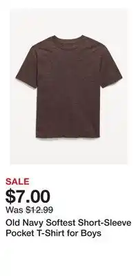 Old Navy Old Navy Softest Short-Sleeve Pocket T-Shirt for Boys offer
