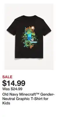 Old Navy Old Navy Minecraft Gender-Neutral Graphic T-Shirt for Kids offer
