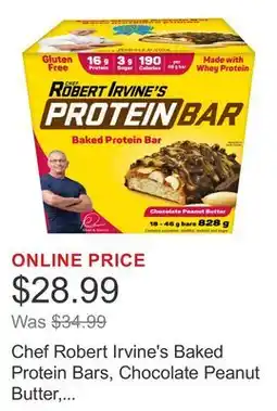 Costco Chef Robert Irvine's Baked Protein Bars, Chocolate Peanut Butter, 18 × offer
