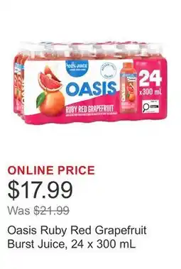 Costco Oasis Ruby Red Grapefruit Burst Juice offer