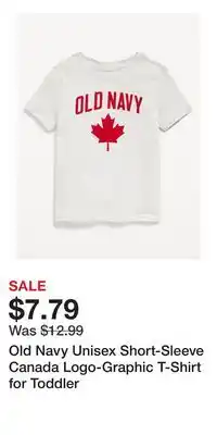 Old Navy Old Navy Unisex Short-Sleeve Canada Logo-Graphic T-Shirt for Toddler offer