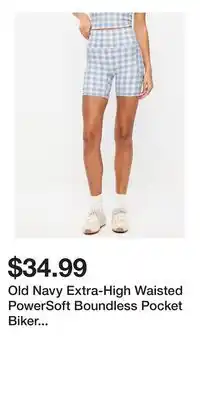 Old Navy Old Navy Extra-High Waisted PowerSoft Boundless Pocket Biker Shorts-- 6-inch inseam - No Front Seam offer