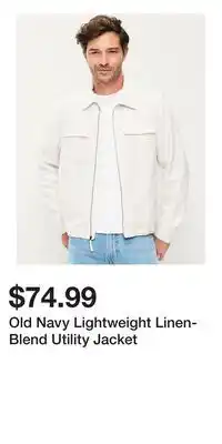 Old Navy Old Navy Lightweight Linen-Blend Utility Jacket offer