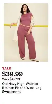 Old Navy Old Navy High-Waisted Bounce Fleece Wide-Leg Sweatpants offer