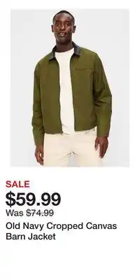 Old Navy Old Navy Cropped Canvas Barn Jacket offer