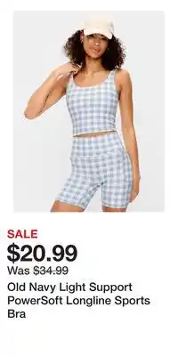 Old Navy Old Navy Light Support PowerSoft Longline Sports Bra offer