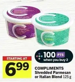 IGA Compliments shredded parmesan or italian blend offer