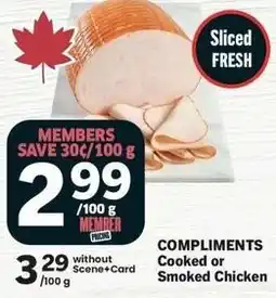 IGA Compliments cooked or smoked chicken offer