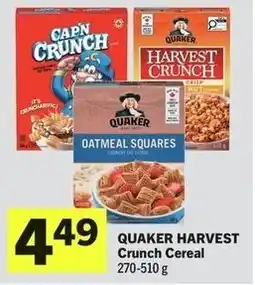 IGA Quaker harvest crunch cereal offer