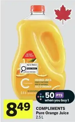 IGA Compliments pure orange juice offer
