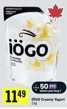 IGA IÖGO Creamy Yogurt offer