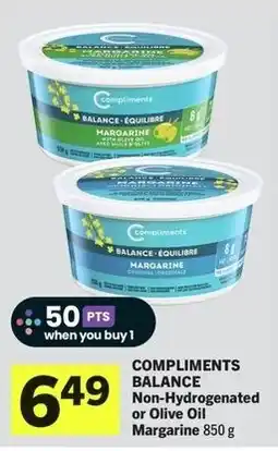 IGA Compliments balance non-hydrogenated or olive oil margarine offer