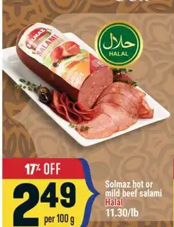 Marché Adonis SOLMAZ HOT OR MILD BEEF SALAMI HALAL offer
