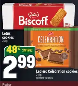Marché Adonis Lotus cookies, Leclerc Célébration cookies offer
