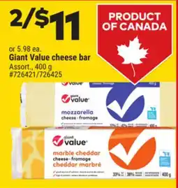Giant Tiger Giant Value cheese bar offer