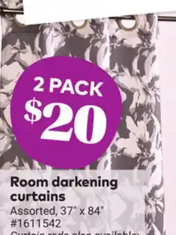 Giant Tiger Room darkening curtains offer