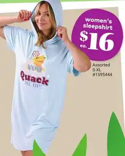 Giant Tiger women's sleepshirt offer